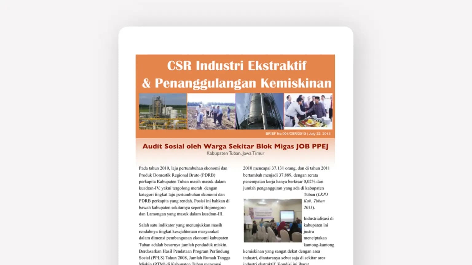 Cover: Audit Sosial CSR Ekstraktif dan Kemiskinan