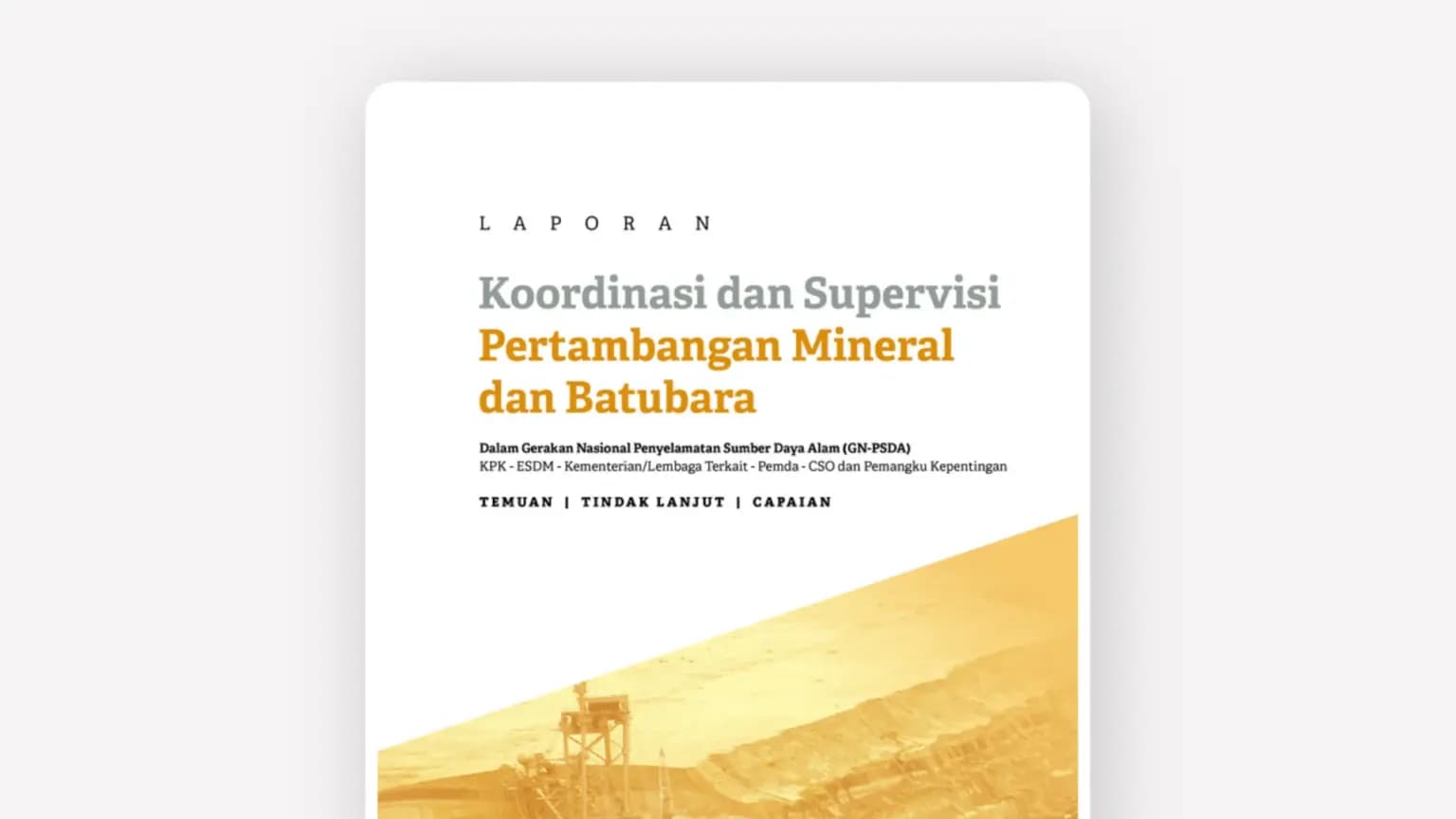 Cover: Bidang Koordinasi dan Supervisi Minerba