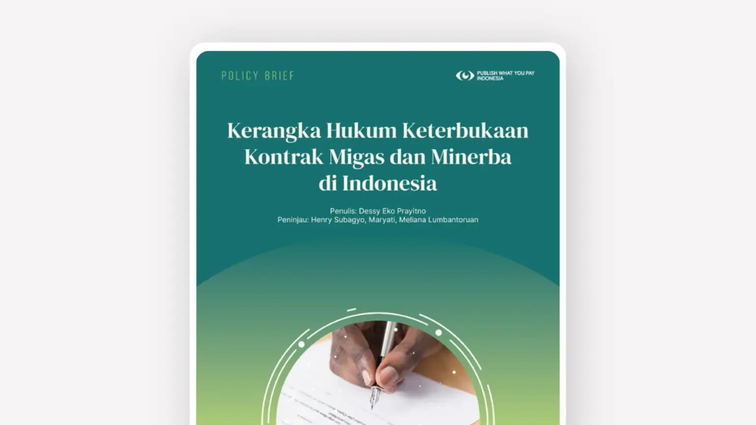 Cover: Kerangka Hukum keterbukaan Kontrak Migas dan Minerba di indonesia