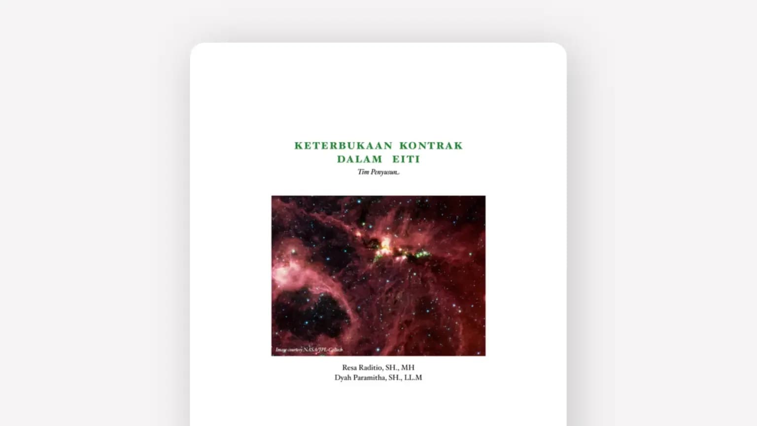Cover: Keterbukaan Kontrak dalam EITI
