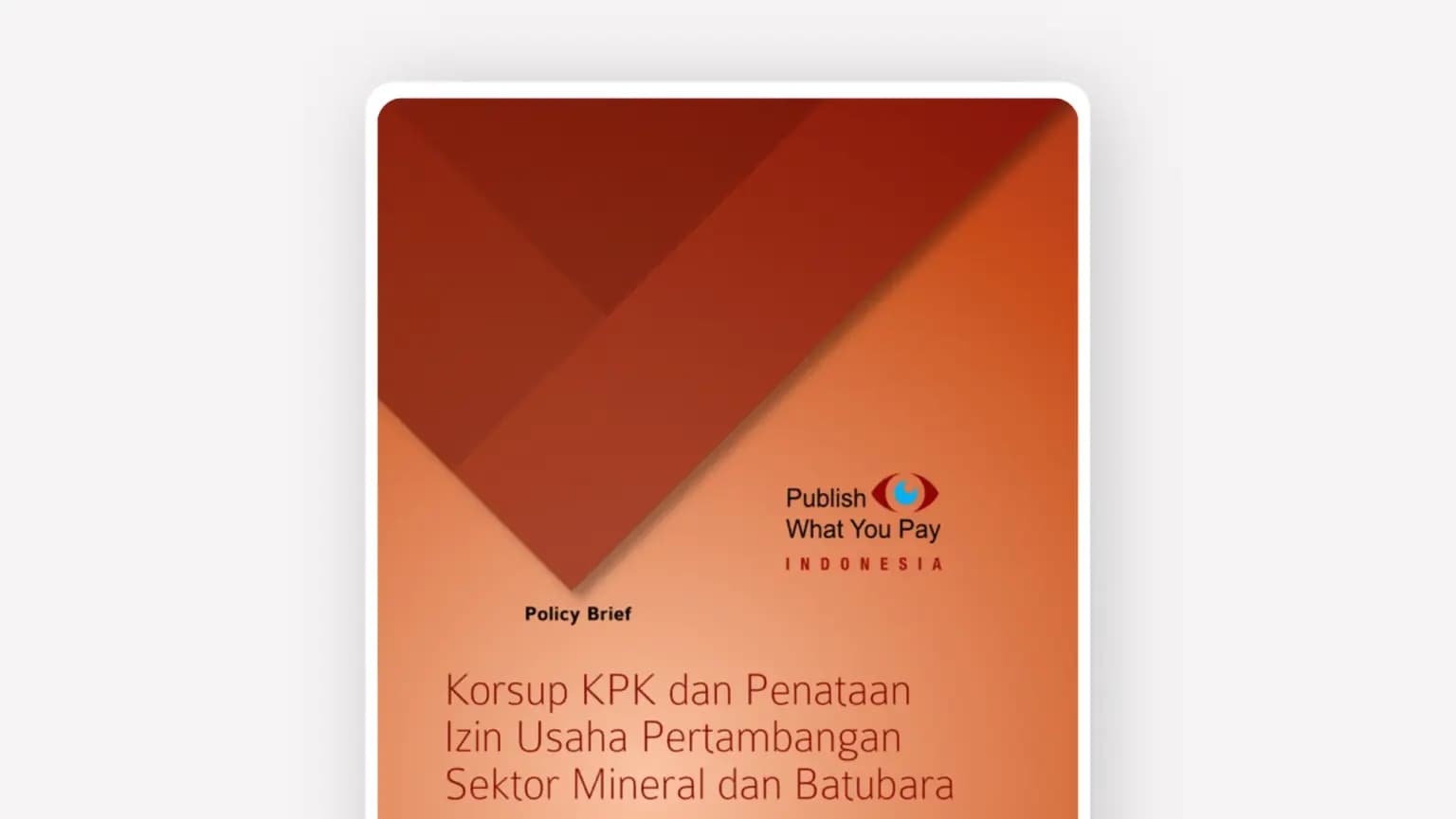 Cover: Korsup KPK dan Penataan Izin Tambang Sektor Minerba