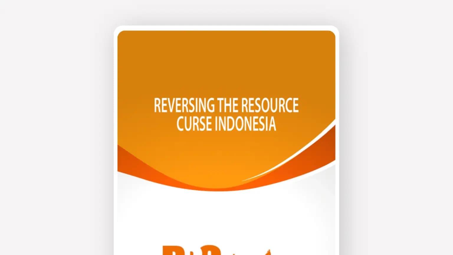 Cover: Reversing the Resource Curse Indonesia