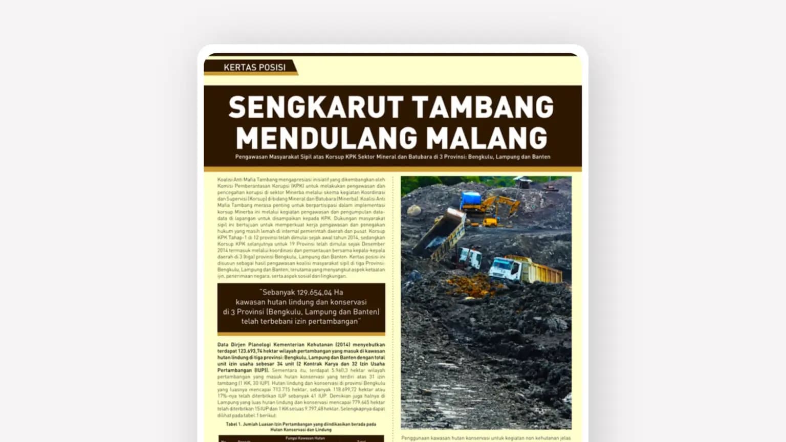 Cover: Sengkarut Tambang Mendulang Malang