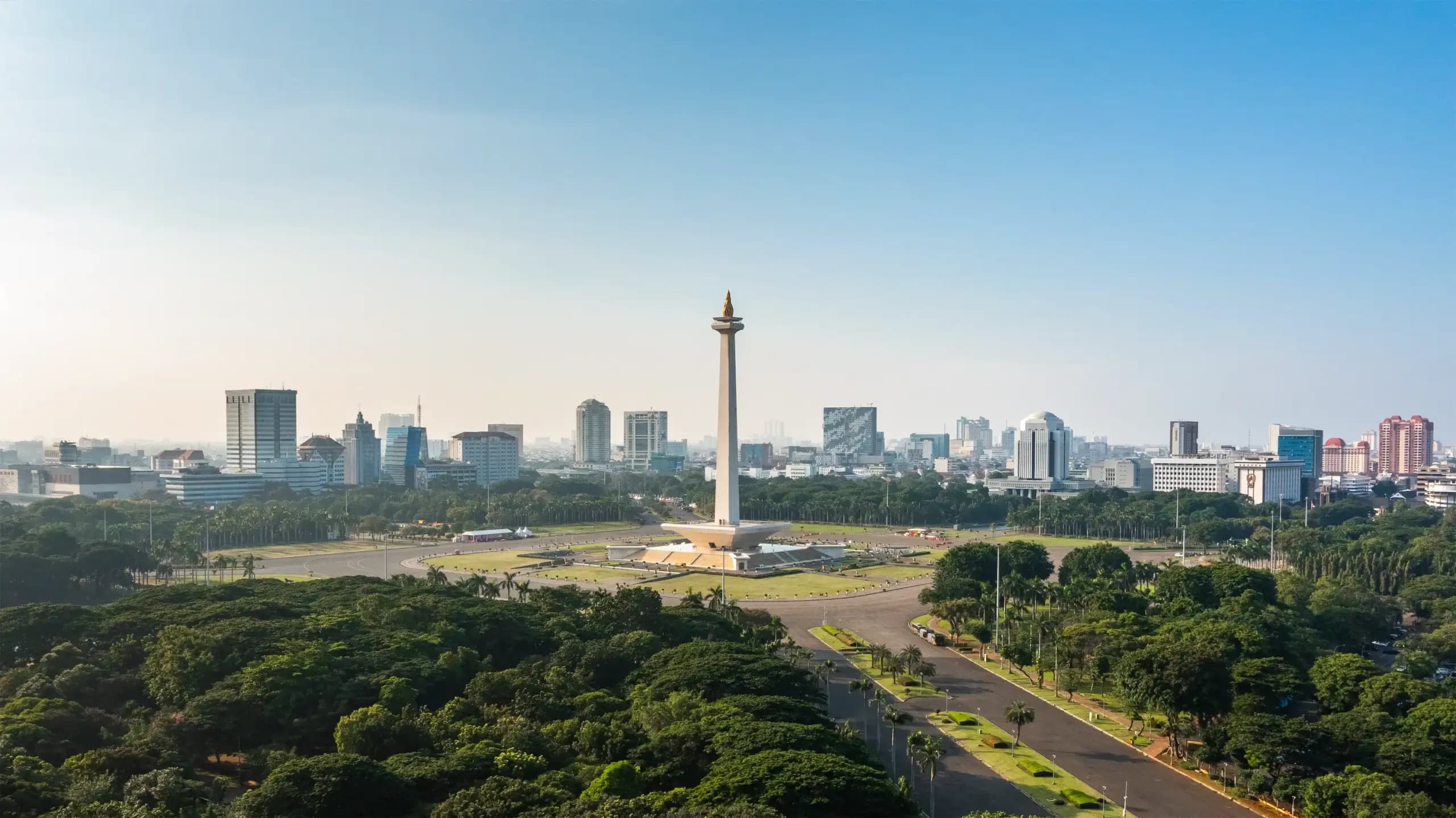 Aerial view of Merdeka Square, Jakarta